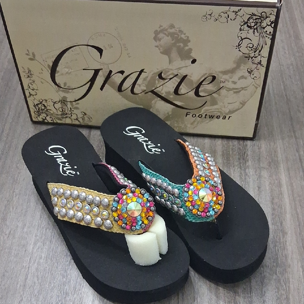 Grazie Multicolor Embellished Sandals